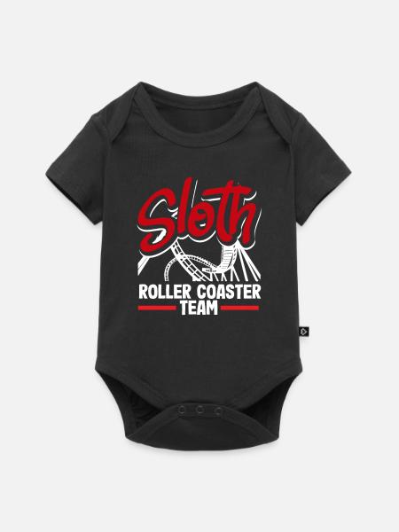 Sloth Achterbahn Team Abenteuer - Baby Premium Kurzarmbody - Schwarz