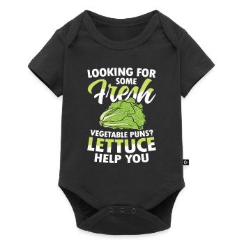 Looking For Some Fresh Vegetable Puns Lettuce - Baby Premium Kurzarmbody - Schwarz - Vorne