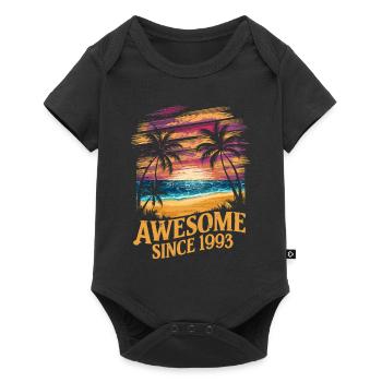 Awesome Since 1993 Strand Sonnenuntergang - Baby Premium Kurzarmbody - Schwarz - Vorne
