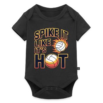 Joueur De Volley-ball Et Fan Spike Service - Body à manches courtes Premium Bébé - noir - Devant