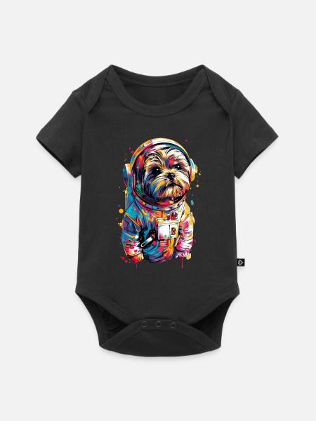 Shih Tzu - Baby Premium Kurzarmbody - Schwarz