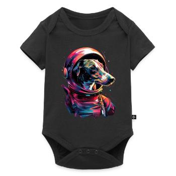 Whippet - Baby Premium Kurzarmbody - Schwarz - Vorne