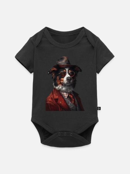 Australischer Schäferhund - Baby Premium Kurzarmbody - Schwarz
