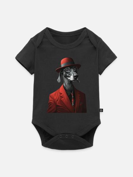 Windhund - Baby Premium Kurzarmbody - Schwarz