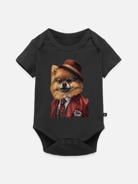 Zwergspitz - Baby Premium Kurzarmbody - Schwarz
