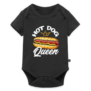 Hot Dog Queen Crown Funny - Baby Premium short-sleeve bodysuit - black - Front
