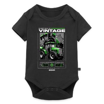 Oldtimer Traktor Bauer Geburtstag Jahrgang 2001 - Baby Premium Kurzarmbody - Schwarz - Vorne