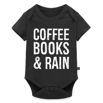coffee books rain funny shirt - Baby Premium short-sleeve bodysuit - black - Front