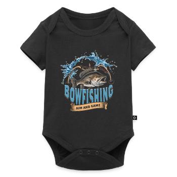 Bogenfischer Bogenfischen Bowfishing Aim And Game - Baby Premium Kurzarmbody - Schwarz - Vorne