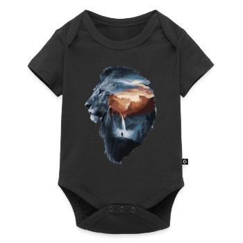 Lion Randonnée Lion Randonnée design - Body à manches courtes Premium Bébé - noir - Devant