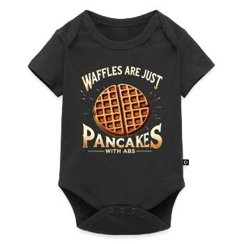 Waffeln sind nur Pfannkuchen mit Bauchmuskeln - Baby Premium Kurzarmbody - Schwarz - Vorne