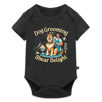 Hundepflege ist ein reines Vergnügen - Baby Premium Kurzarmbody - Schwarz - Vorne