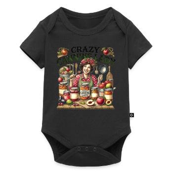 Verrückte Konservenfabrikantin - Baby Premium Kurzarmbody - Schwarz - Vorne