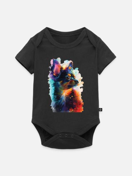 Chihuahua - Baby Premium Kurzarmbody - Schwarz