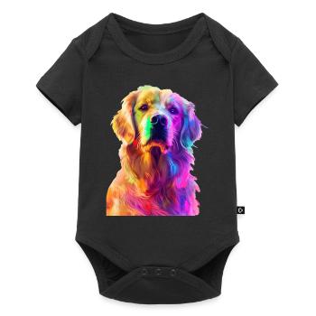 Golden Retriever - Baby Premium Kurzarmbody - Schwarz - Vorne