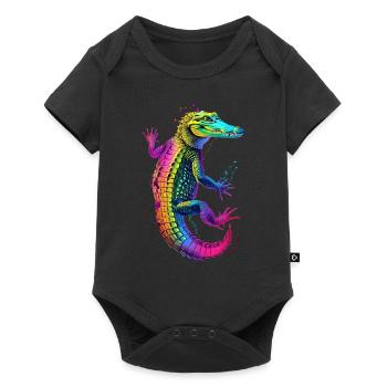 Krokodil - Baby Premium Kurzarmbody - Schwarz - Vorne