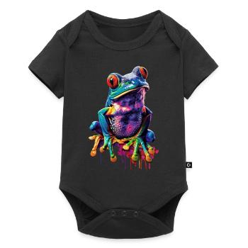 Frosch - Baby Premium Kurzarmbody - Schwarz - Vorne