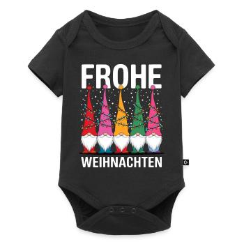 Gnom Frohe Weihnachten Gnome lustig Wichtel süß - Baby Premium Kurzarmbody - Schwarz - Vorne