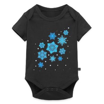Flocons de neige Mandala - Body à manches courtes Premium Bébé - noir - Devant