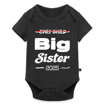 Only child big sister 2025 - Baby Premium short-sleeve bodysuit - black - Front