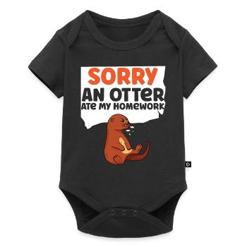 Loutre désolée Une loutre a mangé mon - Body à manches courtes Premium Bébé - noir - Devant