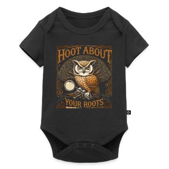 Hoot About Your Roots - Baby Premium Kurzarmbody - Schwarz - Vorne
