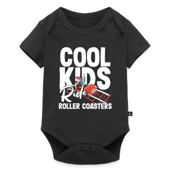 Cool kids ride roller coasters - Baby Premium short-sleeve bodysuit - black - Front
