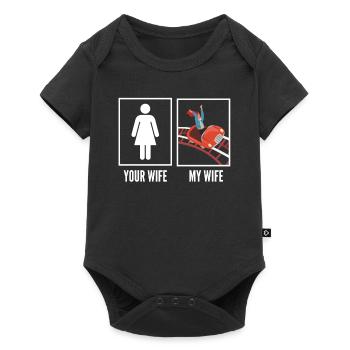 Roller coaster fun Votre femme Ma femme - Body à manches courtes Premium Bébé - noir - Devant