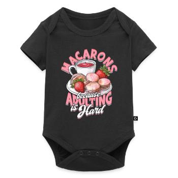 Macarons Because Adulting Is Hard Patissier - Baby Premium short-sleeve bodysuit - black - Front