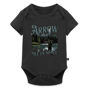 Bogenfischer Bogenfischen Arrow Meets Scale - Baby Premium Kurzarmbody - Schwarz - Vorne