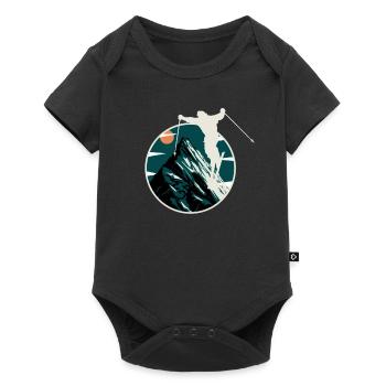 Mountain Skiing Adventure Graphic Mountain Skiing - Baby Premium short-sleeve bodysuit - black - Front