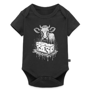 T-shirt d’hiver à motif de vache artistique - Body à manches courtes Premium Bébé - noir - Devant