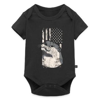 Otter American Flag - Baby Premium short-sleeve bodysuit - black - Front