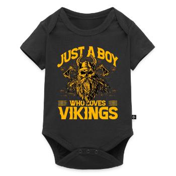 Juste un garçon qui aime les Vikings - Body à manches courtes Premium Bébé - noir - Devant
