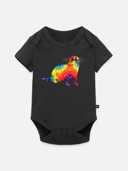 Otter Tie Dye - Baby Premium Kurzarmbody - Schwarz