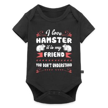 Hamster I Love Hamster - Baby Premium short-sleeve bodysuit - black - Front
