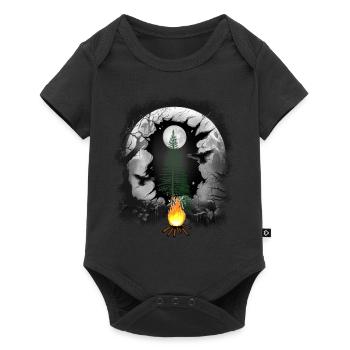 Campfire Nature Camping Outdoor Adventure Forest - Baby Premium short-sleeve bodysuit - black - Front