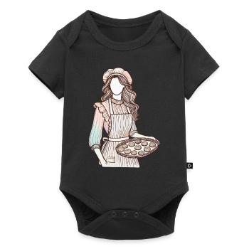 Liebevoller Bäckerin Charm - Baby Premium Kurzarmbody - Schwarz - Vorne