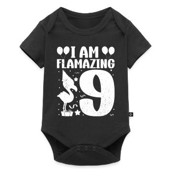 Je suis Flamazing 9 ans Flamingo Anniversaire - Body à manches courtes Premium Bébé - noir - Devant