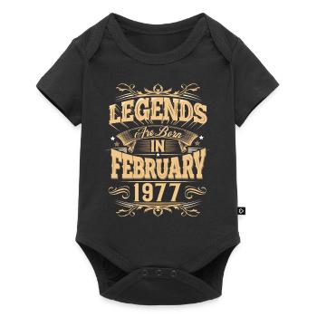 Légende de l’anniversaire de février 1977 - Body à manches courtes Premium Bébé - noir - Devant