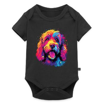 Watercolor Colorful Labradoodle - Baby Premium short-sleeve bodysuit - black - Front