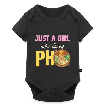 Une fille qui aime le pho - Culinaire - Body à manches courtes Premium Bébé - noir - Devant
