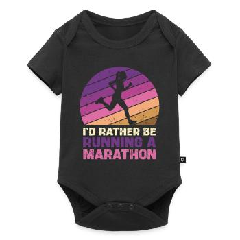 Prefer to Run a Marathon Silhouette - Baby Premium short-sleeve bodysuit - black - Front