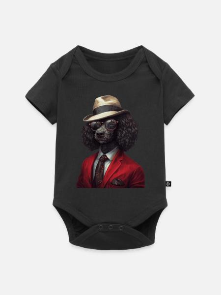 Pudel - Baby Premium Kurzarmbody - Schwarz