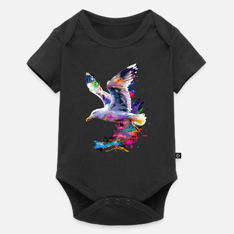 Möwe - Baby Premium Kurzarmbody - Schwarz