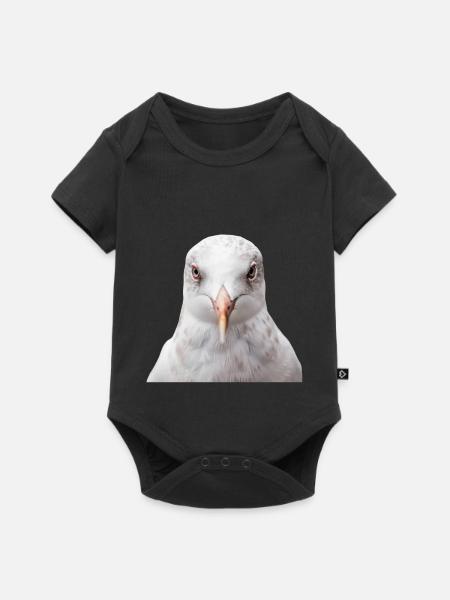 Möwe - Baby Premium Kurzarmbody - Schwarz