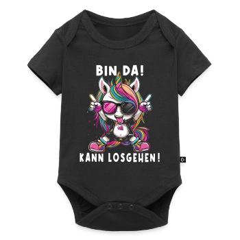 Licorne mignonne, licornes colorées - Body à manches courtes Premium Bébé - noir - Devant