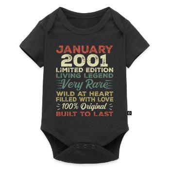 January 2001 Birthday - January 2001, January 2001 - Baby Premium short-sleeve bodysuit - black - Front