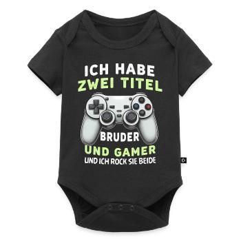 Gamer Jungen Gaming Bruder Junge Kinder Zocken - Baby Premium Kurzarmbody - Schwarz - Vorne