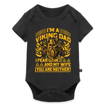 I'm a Viking Dad I fear Odin and my Wife you are - Baby Premium short-sleeve bodysuit - black - Front